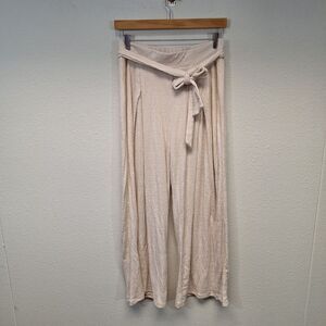 Z Supply Whisper Isla Pucker Knit Pant Wide Leg White Women's Size M NWT